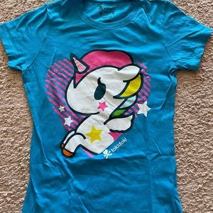 Tokidoki blue unicorn women s tee. Size S.